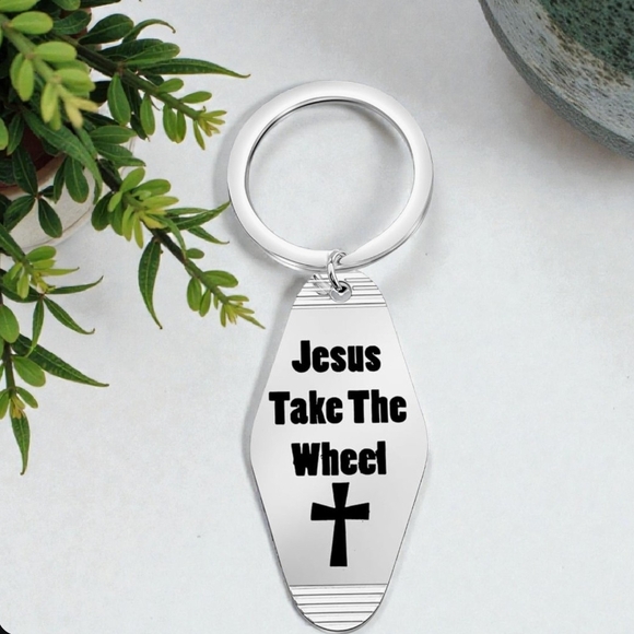 Accessories - "Jesus Take The Wheel" Silver Inspirational Motel Keychain NIP